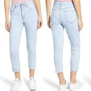 BP light wash crop mom jeans